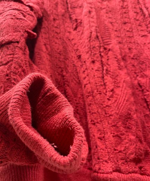 SUPREME（シュプリーム）SUPREME (シュプリーム) Textured Pattern Sweater テクスチャーパターンニット レッド サイズ:Mの古着・服飾アイテム