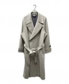 MAISON SPECIALメゾンスペシャル）の古着「SUPER140S ウールカットオフステッチダブルオーバー コート」｜アイボリー