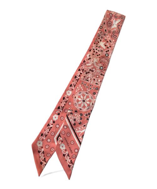 HERMES（エルメス）HERMES (エルメス) 風の民 ツイリー スカーフ ピンクの古着・服飾アイテム