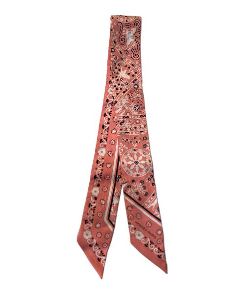 HERMES（エルメス）HERMES (エルメス) 風の民 ツイリー スカーフ ピンクの古着・服飾アイテム