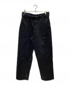 COMOLIコモリ）の古着「デニム ベルテッドパンツ」｜ブラック