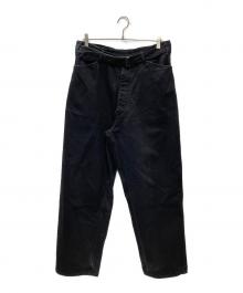 COMOLI（コモリ）の古着「デニム ベルテッドパンツ」｜ブラック