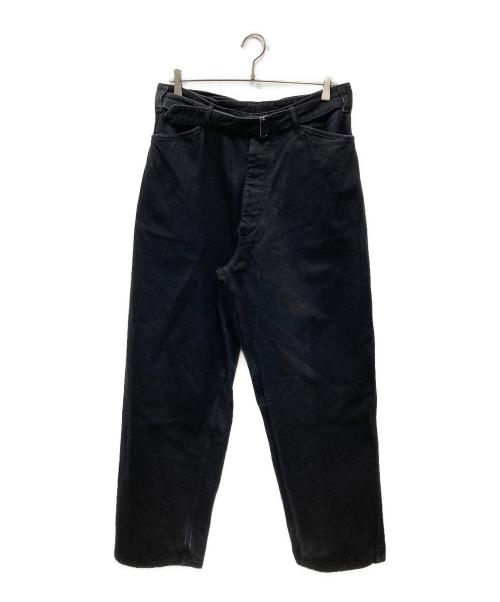 COMOLI（コモリ）COMOLI (コモリ) デニム ベルテッドパンツ ブラック サイズ:3の古着・服飾アイテム