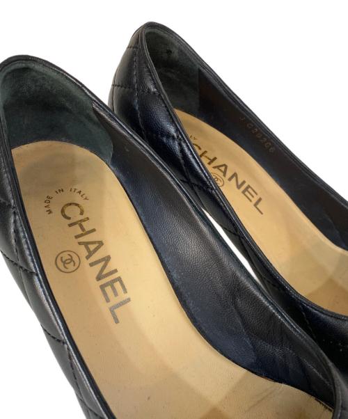 CHANEL（シャネル）CHANEL (シャネル) キルティング ヒールパンプス ブラック サイズ:36　1/2Cの古着・服飾アイテム