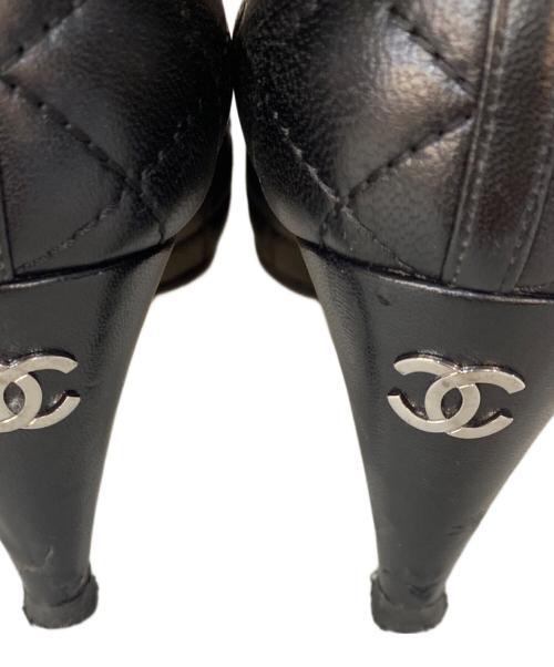 CHANEL（シャネル）CHANEL (シャネル) キルティング ヒールパンプス ブラック サイズ:36　1/2Cの古着・服飾アイテム