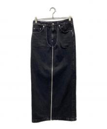 JOHN LAWRENCE SULLIVAN（ジョン ローレンス サリバン）の古着「WASHED DENIM ZIPPED LONG SKIRT」｜ブラック