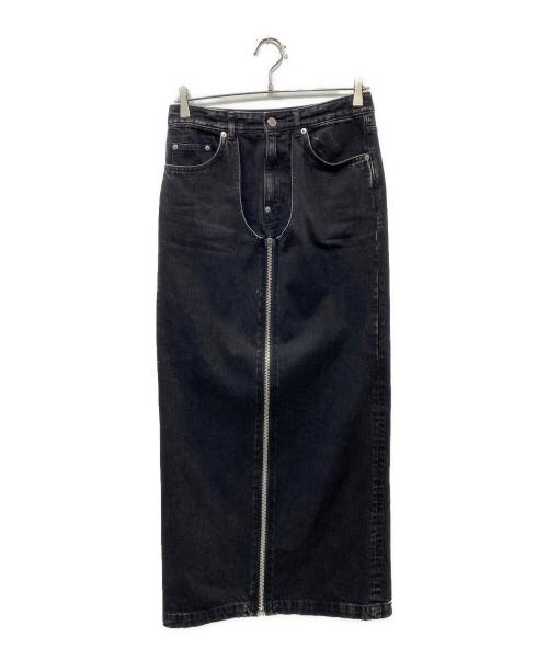 JOHN LAWRENCE SULLIVAN（ジョン ローレンス サリバン）JOHN LAWRENCE SULLIVAN (ジョン ローレンス サリバン) WASHED DENIM ZIPPED LONG SKIRT ブラック サイズ:Mの古着・服飾アイテム