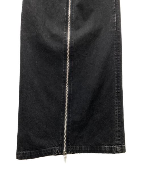 JOHN LAWRENCE SULLIVAN（ジョン ローレンス サリバン）JOHN LAWRENCE SULLIVAN (ジョン ローレンス サリバン) WASHED DENIM ZIPPED LONG SKIRT ブラック サイズ:Mの古着・服飾アイテム