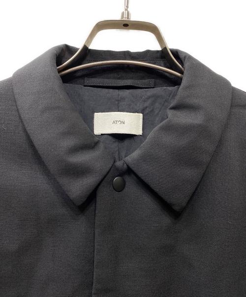 ATON（エイトン）ATON (エイトン) オーバーサイズ テクノコットン スタンドカラー ウールパデッドベスト ブラック サイズ:2の古着・服飾アイテム