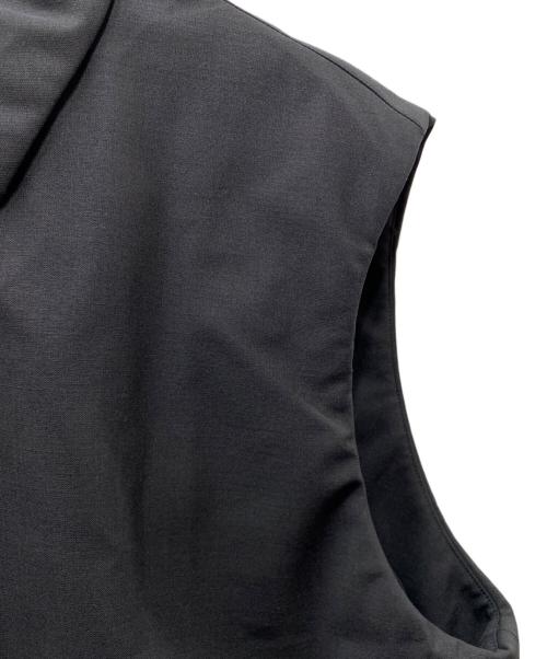 ATON（エイトン）ATON (エイトン) オーバーサイズ テクノコットン スタンドカラー ウールパデッドベスト ブラック サイズ:2の古着・服飾アイテム