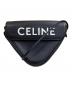 CELINE (セリーヌ) Mini Triangle ミニトライアングルレザーショルダーバッグ ブラック：73000円