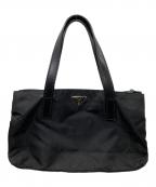 PRADAプラダ）の古着「レザー切替ナイロン ハンドバッグ」｜ブラック