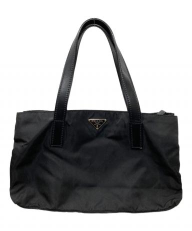 中古・古着通販】PRADA (プラダ) レザー切替ナイロン ハンドバッグ