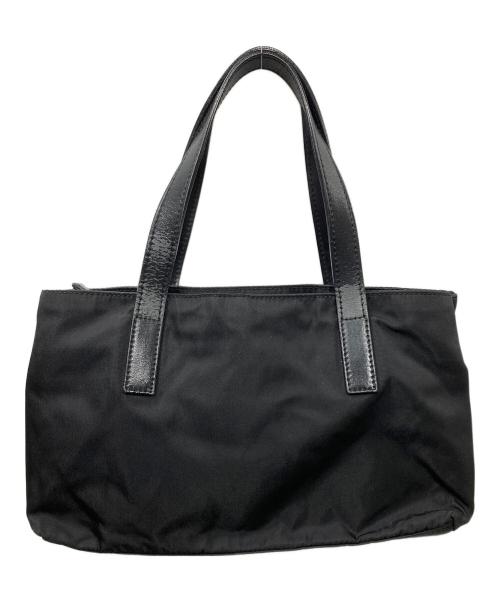 PRADA（プラダ）PRADA (プラダ) レザー切替ナイロン ハンドバッグ ブラックの古着・服飾アイテム