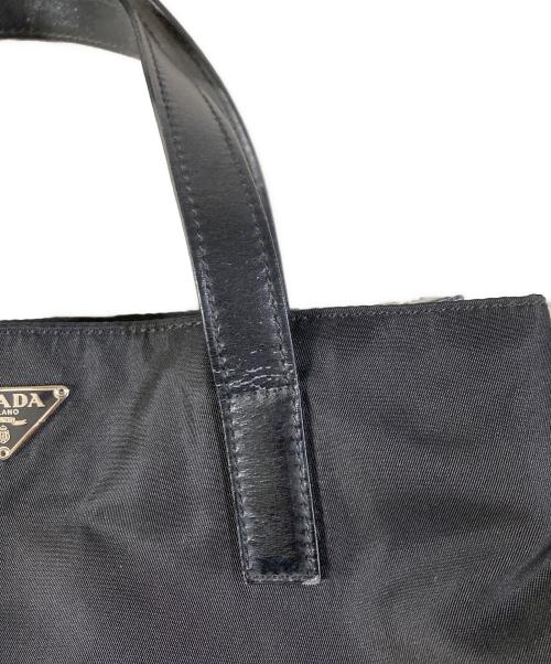 PRADA（プラダ）PRADA (プラダ) レザー切替ナイロン ハンドバッグ ブラックの古着・服飾アイテム