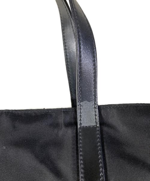 PRADA（プラダ）PRADA (プラダ) レザー切替ナイロン ハンドバッグ ブラックの古着・服飾アイテム