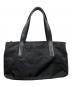 PRADA (プラダ) レザー切替ナイロン ハンドバッグ ブラック：22000円