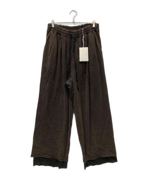 ANCELLM（アンセルム）ANCELLM (アンセルム) FADED DRAPE WIDE EASY CUT SLACKS  イージースラックス ブラウン サイズ:2の古着・服飾アイテム