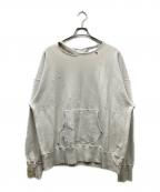 ANCELLMアンセルム）の古着「HOODIE CUTOFF CRASH SWEAT SHIRT/WHITE」｜ホワイト