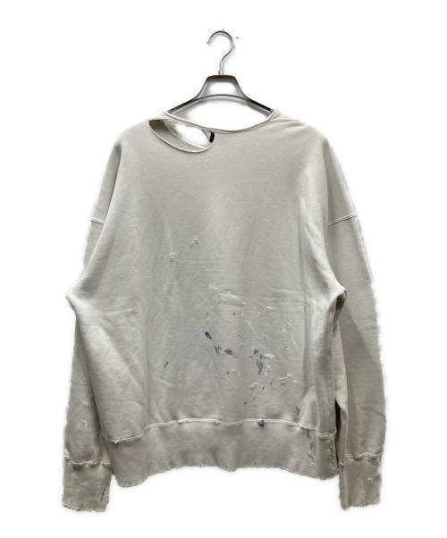ANCELLM（アンセルム）ANCELLM (アンセルム) HOODIE CUTOFF CRASH SWEAT SHIRT/WHITE ホワイト サイズ:2の古着・服飾アイテム