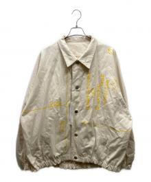 ISSUETHINGS（イシューシングス）の古着「type43-18 natural white & yellow letter ブルゾン」｜ナチュラルホワイト×イエロー