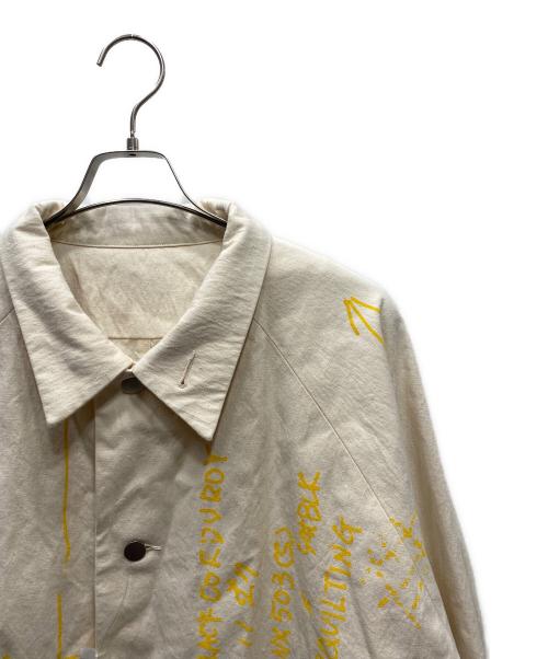 ISSUETHINGS（イシューシングス）ISSUETHINGS (イシューシングス) type43-18 natural white & yellow letter ブルゾン ナチュラルホワイト×イエロー サイズ:1の古着・服飾アイテム
