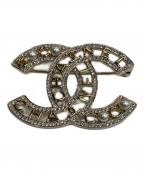 CHANELシャネル）の古着「ココマーク コスチュームパール ブローチ」｜ゴールドカラー×ホワイト