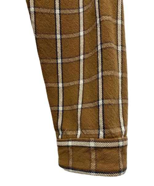 MIHARA YASUHIRO（ミハラヤスヒロ）MIHARA YASUHIRO (ミハラヤスヒロ) Single Draped Military Shirt ドッキングシャツ ブラウン サイズ:SIZE 48の古着・服飾アイテム