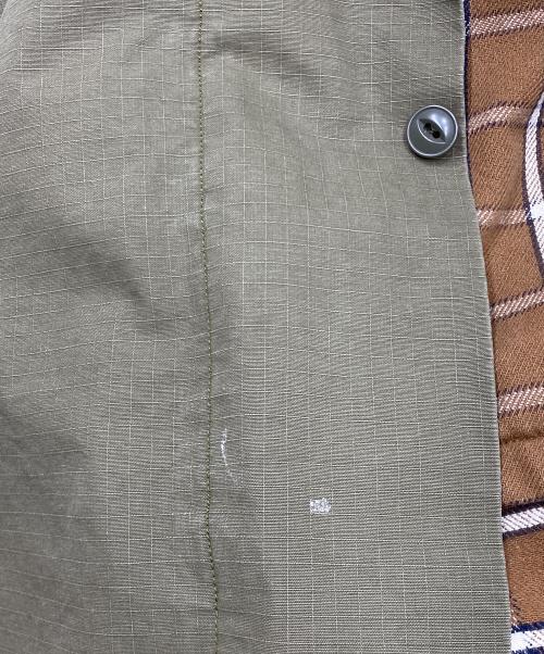 MIHARA YASUHIRO（ミハラヤスヒロ）MIHARA YASUHIRO (ミハラヤスヒロ) Single Draped Military Shirt ドッキングシャツ ブラウン サイズ:SIZE 48の古着・服飾アイテム