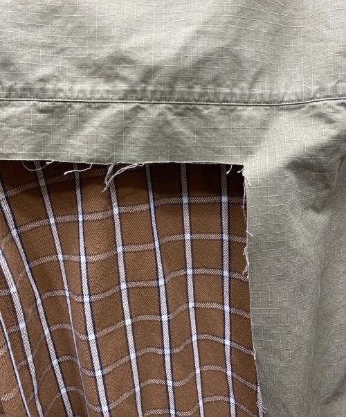 MIHARA YASUHIRO（ミハラヤスヒロ）MIHARA YASUHIRO (ミハラヤスヒロ) Single Draped Military Shirt ドッキングシャツ ブラウン サイズ:SIZE 48の古着・服飾アイテム