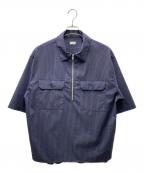 RENEGHレネフ）の古着「HALF ZIP PULL OVER SHIRT シャツ」｜ネイビー