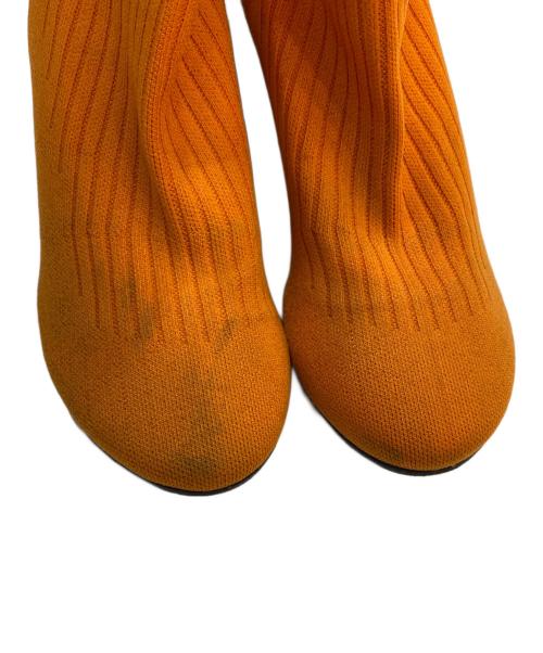 MM6 Maison Margiela（エムエムシックスメゾンマルジェラ）MM6 Maison Margiela (エムエムシックスメゾンマルジェラ) フレアソックスブーツ オレンジ サイズ:36の古着・服飾アイテム
