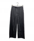 Name.ネーム）の古着「WOOL STRIPE ONE TUCK WIDE 35SLACKS パンツ」｜グレー