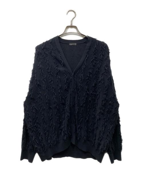 LAD MUSICIAN（ラッドミュージシャン）LAD MUSICIAN (ラッドミュージシャン) HIGH GAUGE FRINGE CARDIGAN カーディガン ブラック サイズ:44の古着・服飾アイテム