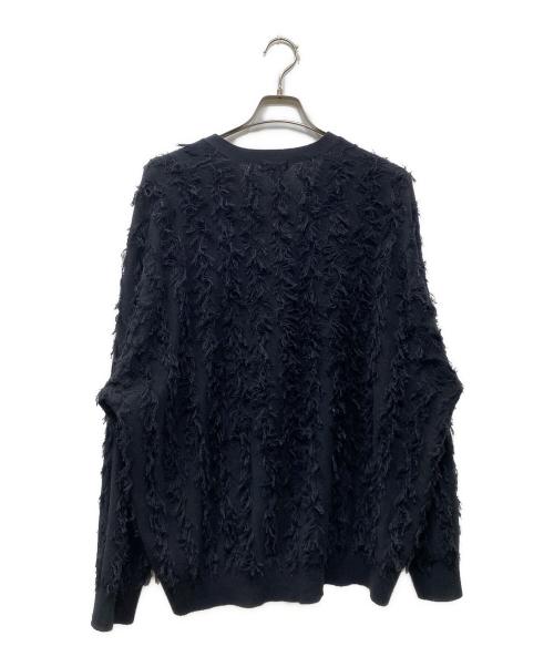 LAD MUSICIAN（ラッドミュージシャン）LAD MUSICIAN (ラッドミュージシャン) HIGH GAUGE FRINGE CARDIGAN カーディガン ブラック サイズ:44の古着・服飾アイテム