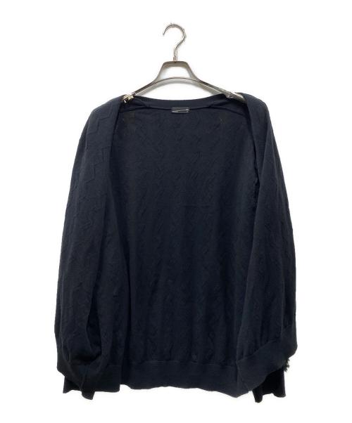 LAD MUSICIAN（ラッドミュージシャン）LAD MUSICIAN (ラッドミュージシャン) HIGH GAUGE FRINGE CARDIGAN カーディガン ブラック サイズ:44の古着・服飾アイテム