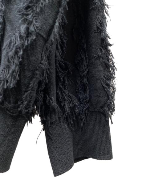 LAD MUSICIAN（ラッドミュージシャン）LAD MUSICIAN (ラッドミュージシャン) HIGH GAUGE FRINGE CARDIGAN カーディガン ブラック サイズ:44の古着・服飾アイテム