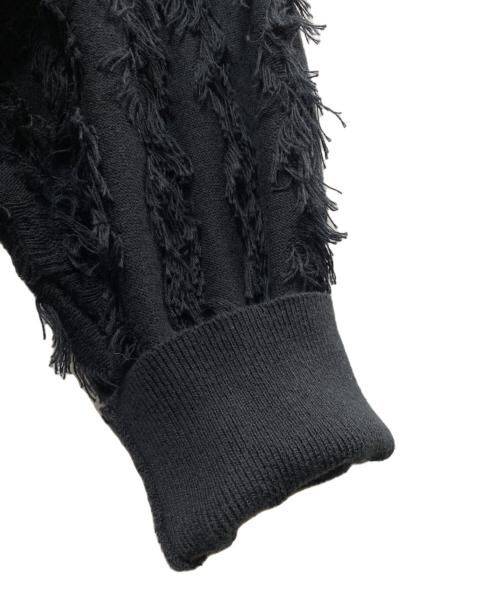 LAD MUSICIAN（ラッドミュージシャン）LAD MUSICIAN (ラッドミュージシャン) HIGH GAUGE FRINGE CARDIGAN カーディガン ブラック サイズ:44の古着・服飾アイテム