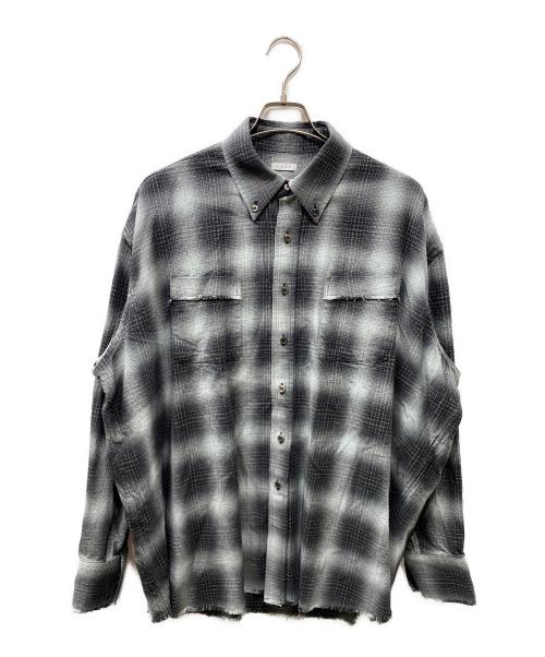Name.（ネーム）Name. (ネーム) COTTON TWILL OMBRE CUT-OFF REGULAR SHIRT  シャツ グレー サイズ:2の古着・服飾アイテム