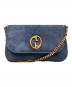 GUCCIグッチ）の古着「チェーン ダブルG ショルダーバッグ」｜ネイビー