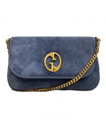 GUCCI（グッチ）の古着「チェーン ダブルG ショルダーバッグ」｜ネイビー