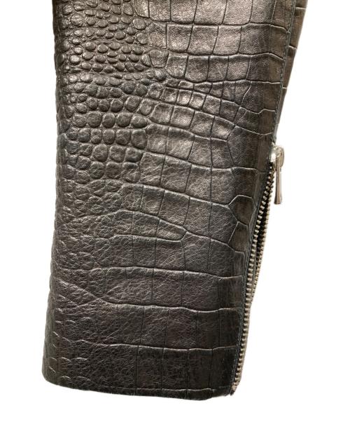 pearled ivory（パーレッドアイボリー）pearled ivory (パーレッドアイボリー) 型押しレザージャケット ブラック サイズ:Mの古着・服飾アイテム