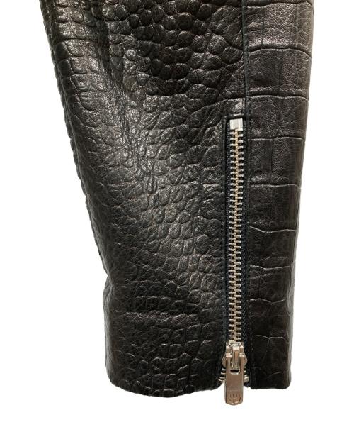 pearled ivory（パーレッドアイボリー）pearled ivory (パーレッドアイボリー) 型押しレザージャケット ブラック サイズ:Mの古着・服飾アイテム