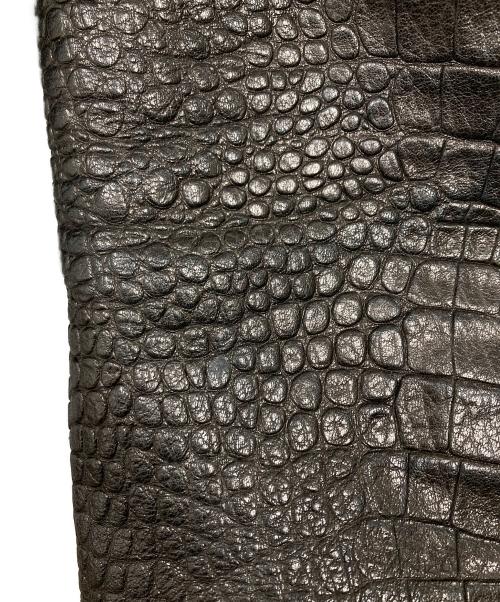 pearled ivory（パーレッドアイボリー）pearled ivory (パーレッドアイボリー) 型押しレザージャケット ブラック サイズ:Mの古着・服飾アイテム