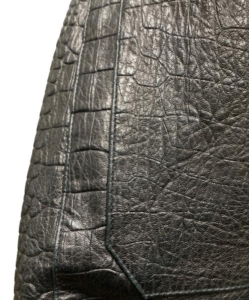 pearled ivory（パーレッドアイボリー）pearled ivory (パーレッドアイボリー) 型押しレザージャケット ブラック サイズ:Mの古着・服飾アイテム