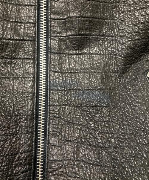 pearled ivory（パーレッドアイボリー）pearled ivory (パーレッドアイボリー) 型押しレザージャケット ブラック サイズ:Mの古着・服飾アイテム