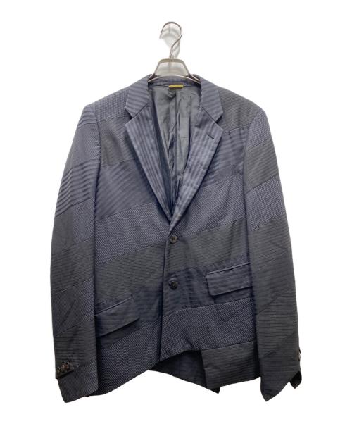 COMME des GARCONS HOMME PLUS（コムデギャルソンオムプリュス）COMME des GARCONS HOMME PLUS (コムデギャルソンオムプリュス) パッチワークテーラードジャケット ブラック サイズ:Ｍの古着・服飾アイテム