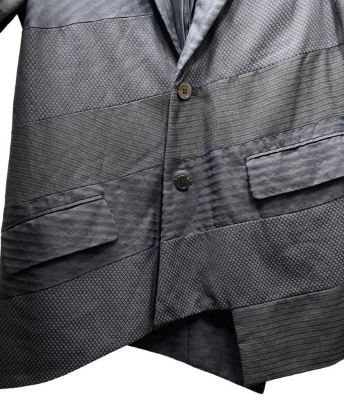 COMME des GARCONS HOMME PLUS（コムデギャルソンオムプリュス）COMME des GARCONS HOMME PLUS (コムデギャルソンオムプリュス) パッチワークテーラードジャケット ブラック サイズ:Ｍの古着・服飾アイテム