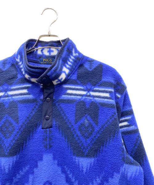 POLO RALPH LAUREN（ポロ・ラルフローレン）POLO RALPH LAUREN (ポロ・ラルフローレン) ハーフスナップフリースプルオーバー ブルー サイズ:SIZE XLの古着・服飾アイテム