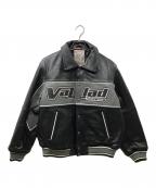 AVIREXアヴィレックス）の古着「VALLAD VARSITY LEATHER JACKET レザーレーシングジャケット」｜ブラック